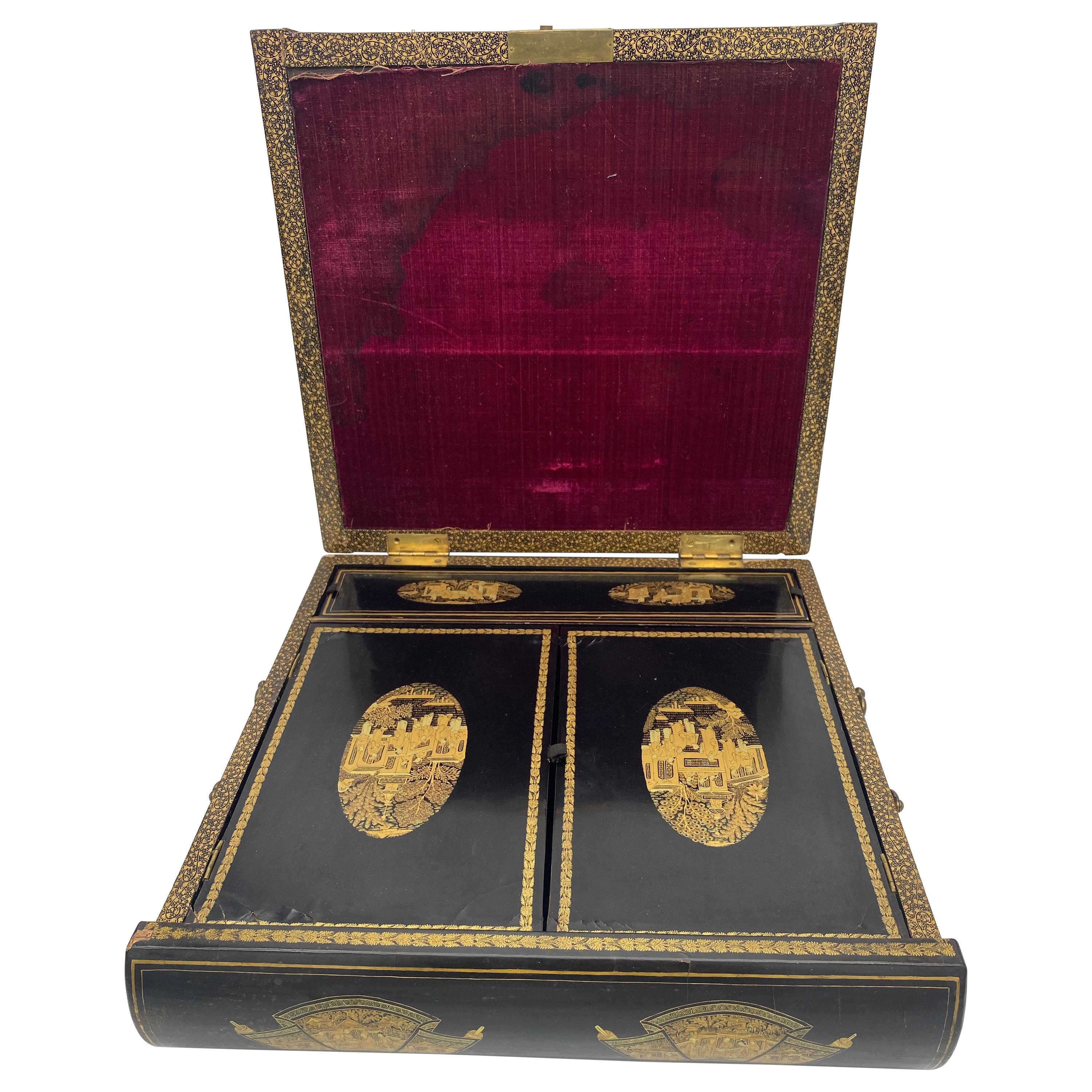 19th Century Chinese Lacquer Writing Box