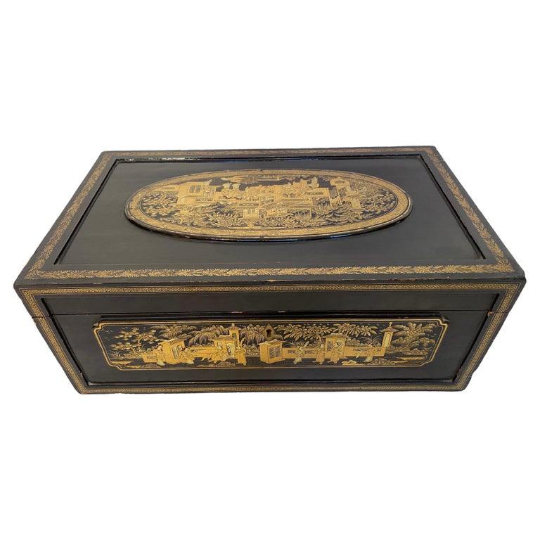 19th Century Chinese Lacquer Writing Box For Sale at 1stDibs