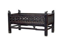 19th century chinese lacquered childs bed