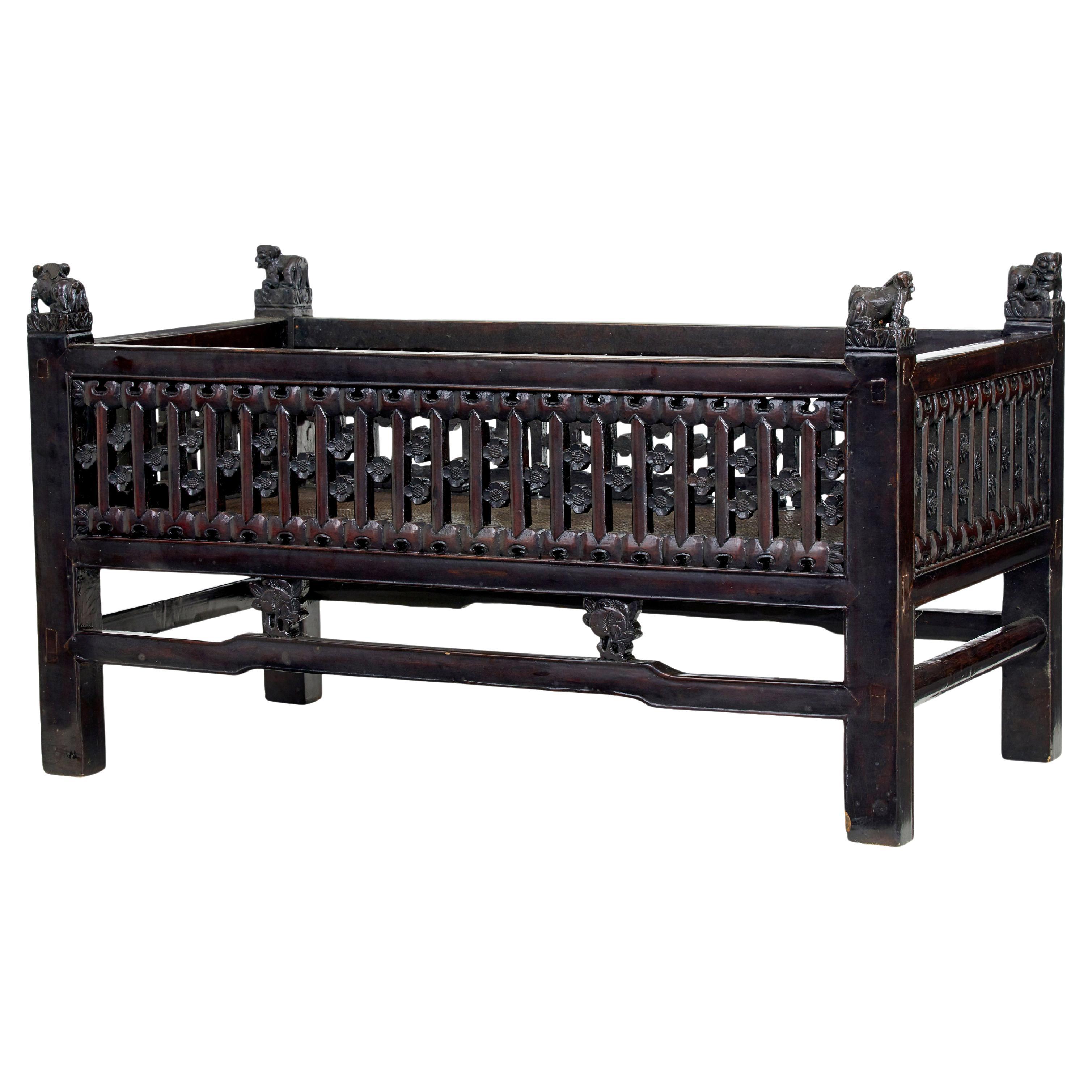 19th century Chinese lacquered childs bed