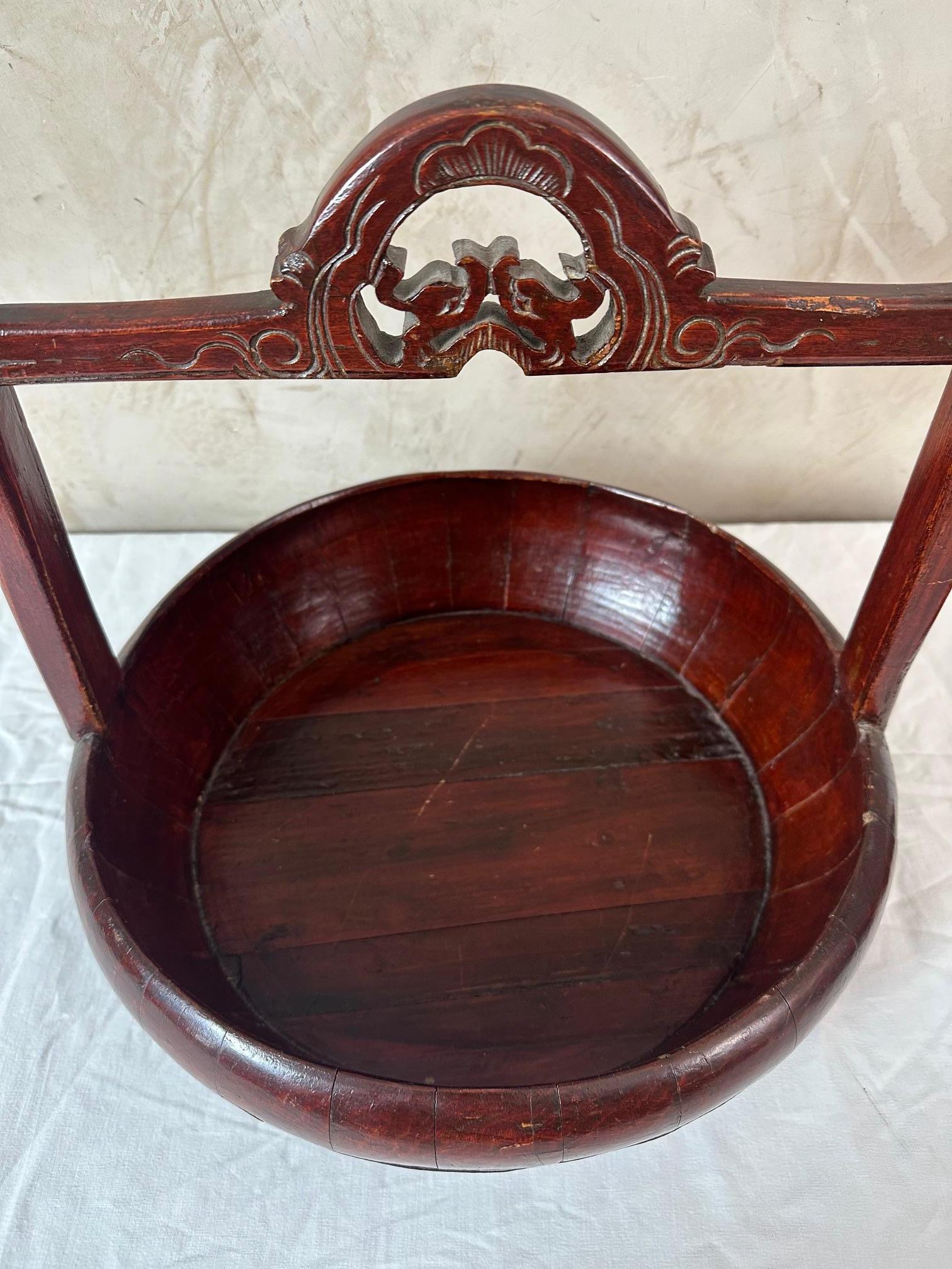 Boîte à déjeuner chinoise laquée en orme du 19e siècle, années 1890 en vente 3