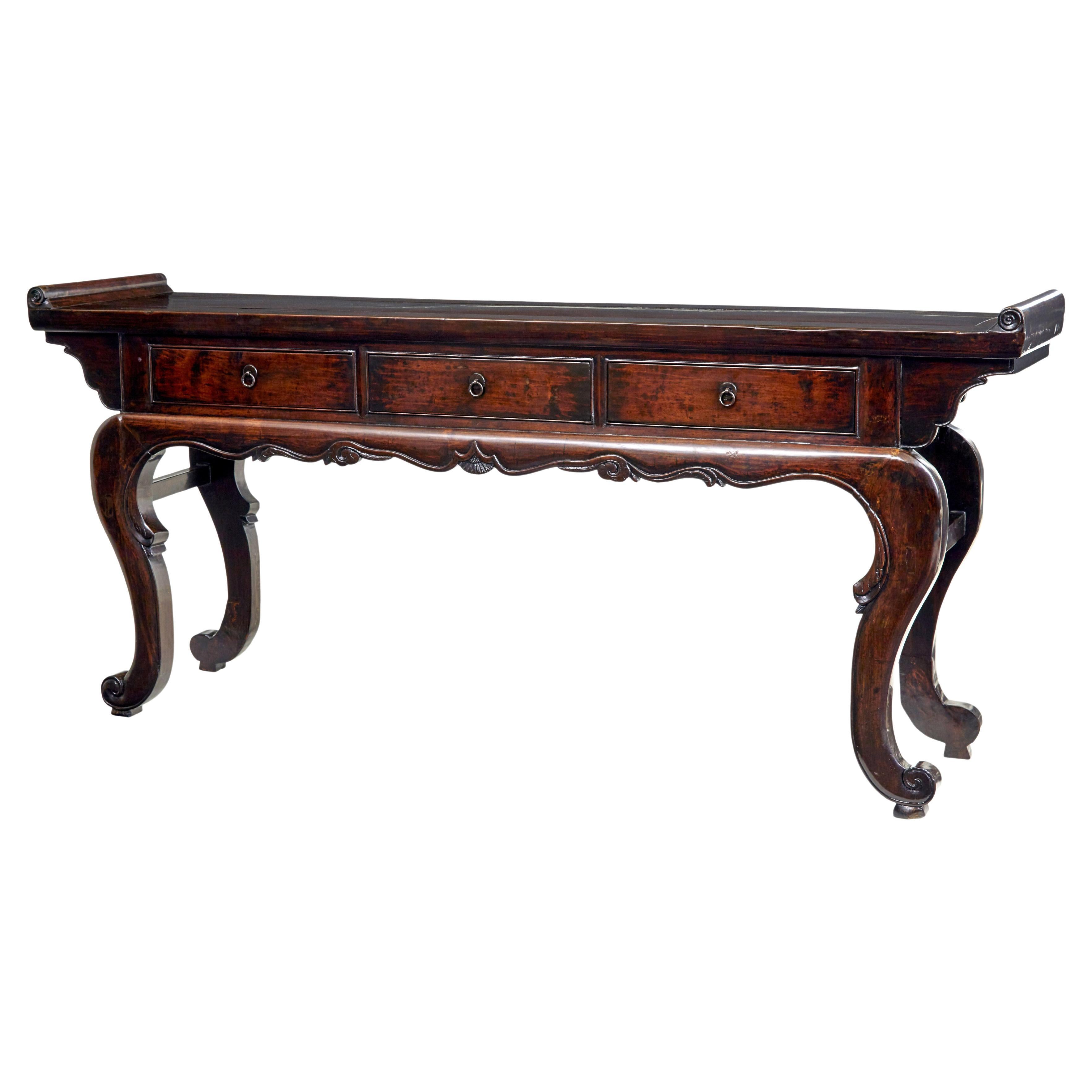 19th century Chinese lacquered hardwood sideboard For Sale
