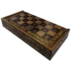 19th Century Chinese Lacquered Inlaid Game Box