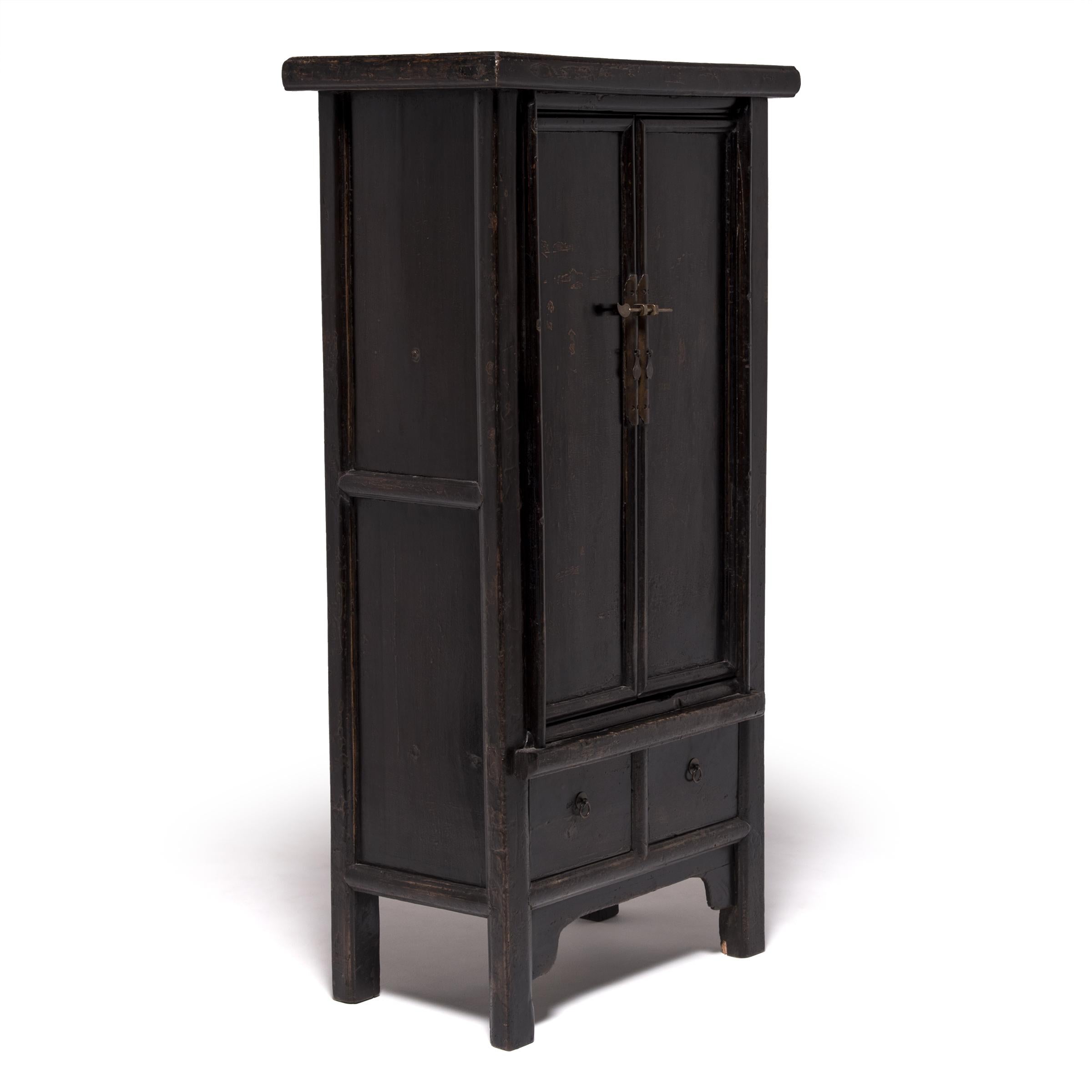 Lacquered Chinese Black Lacquer Noodle Cabinet, c. 1850