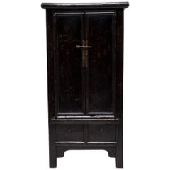 Chinese Black Lacquer Noodle Cabinet, c. 1850
