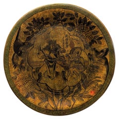 19th Century Chinese Lacquered Wooden Plate
