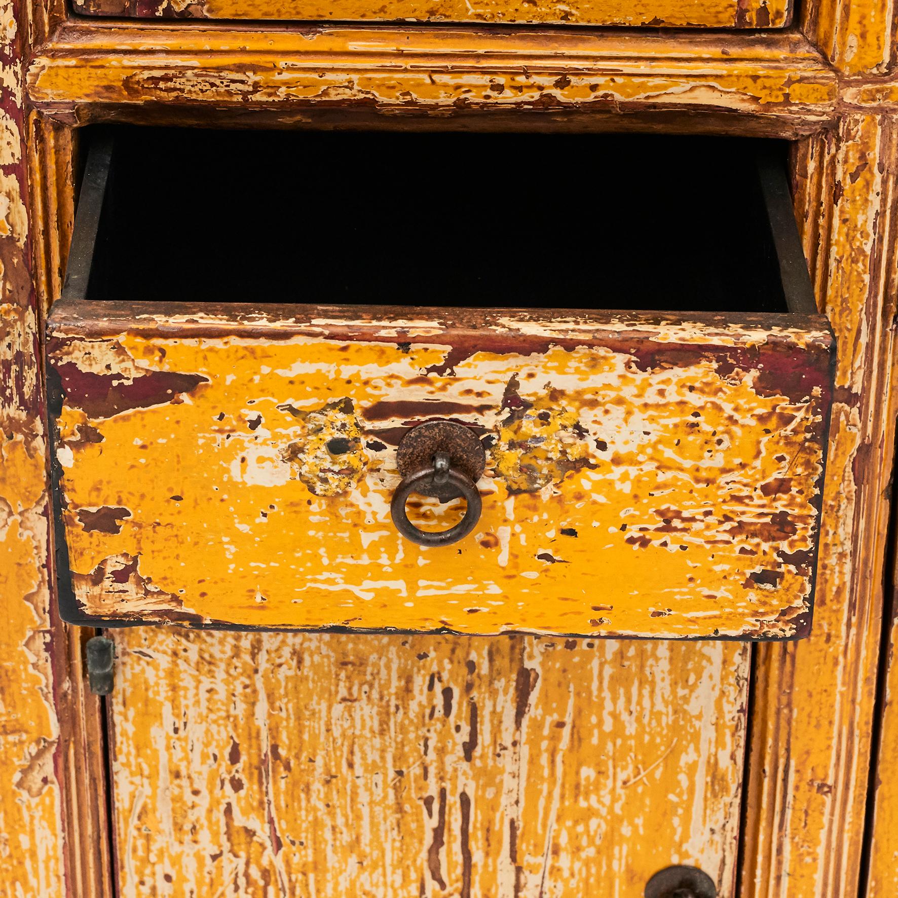 19th Century Chinese Lattice Door Cabinet 6