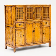 19th Century Chinese Lattice Door Cabinet