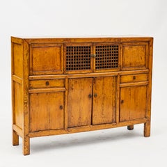 19th Century Chinese Lattice Door Cabinet