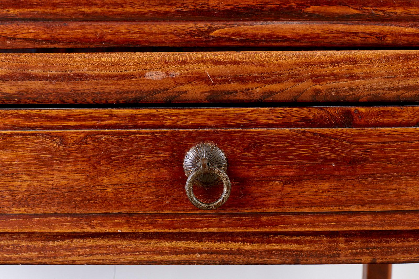 19th Century Chinese Lattice Elm Kitchen Cupboard Cabinet 5