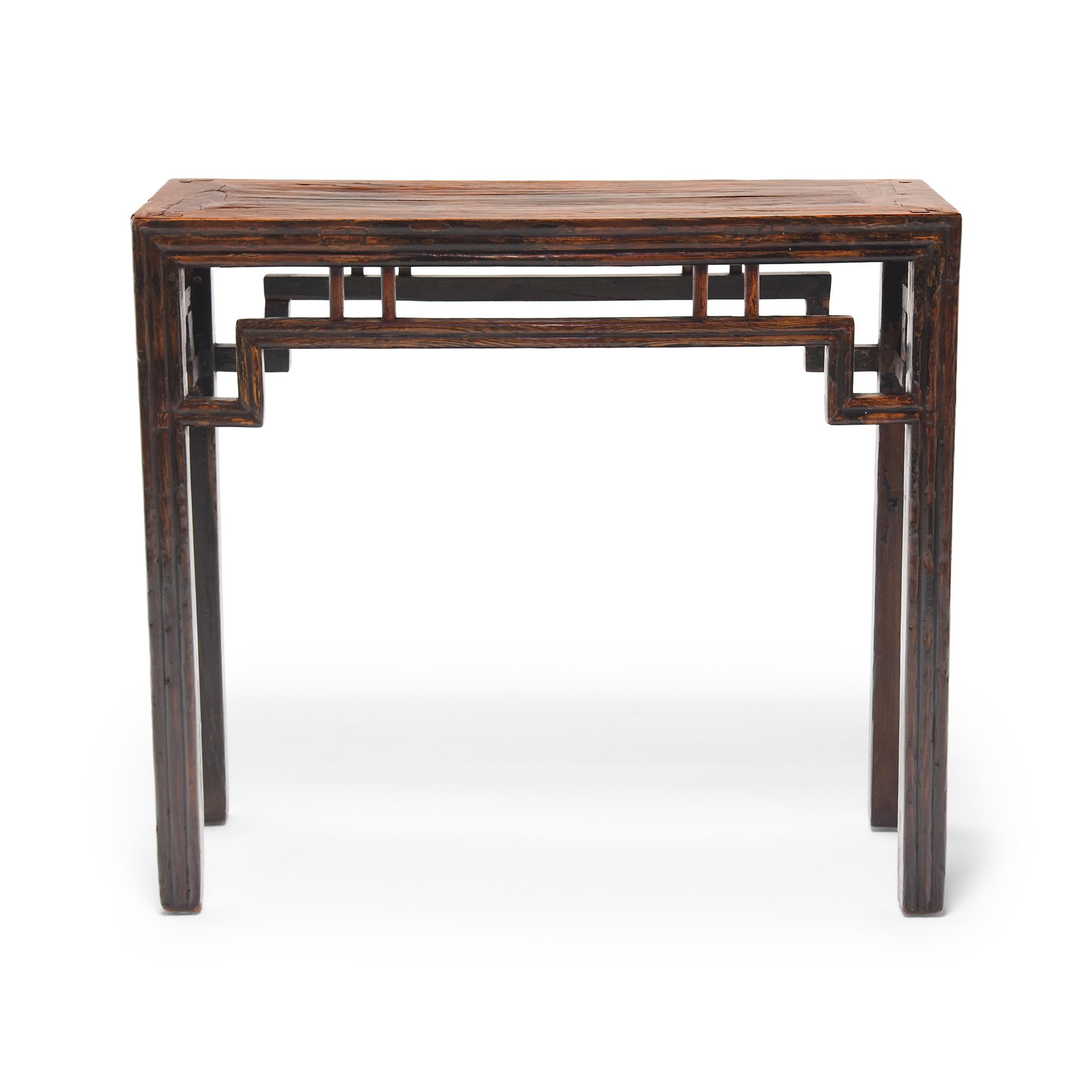 Chinese Lattice Wine Table, c. 1850 In Good Condition For Sale In Chicago, IL