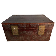 19th Century Chinese Leather Trunk