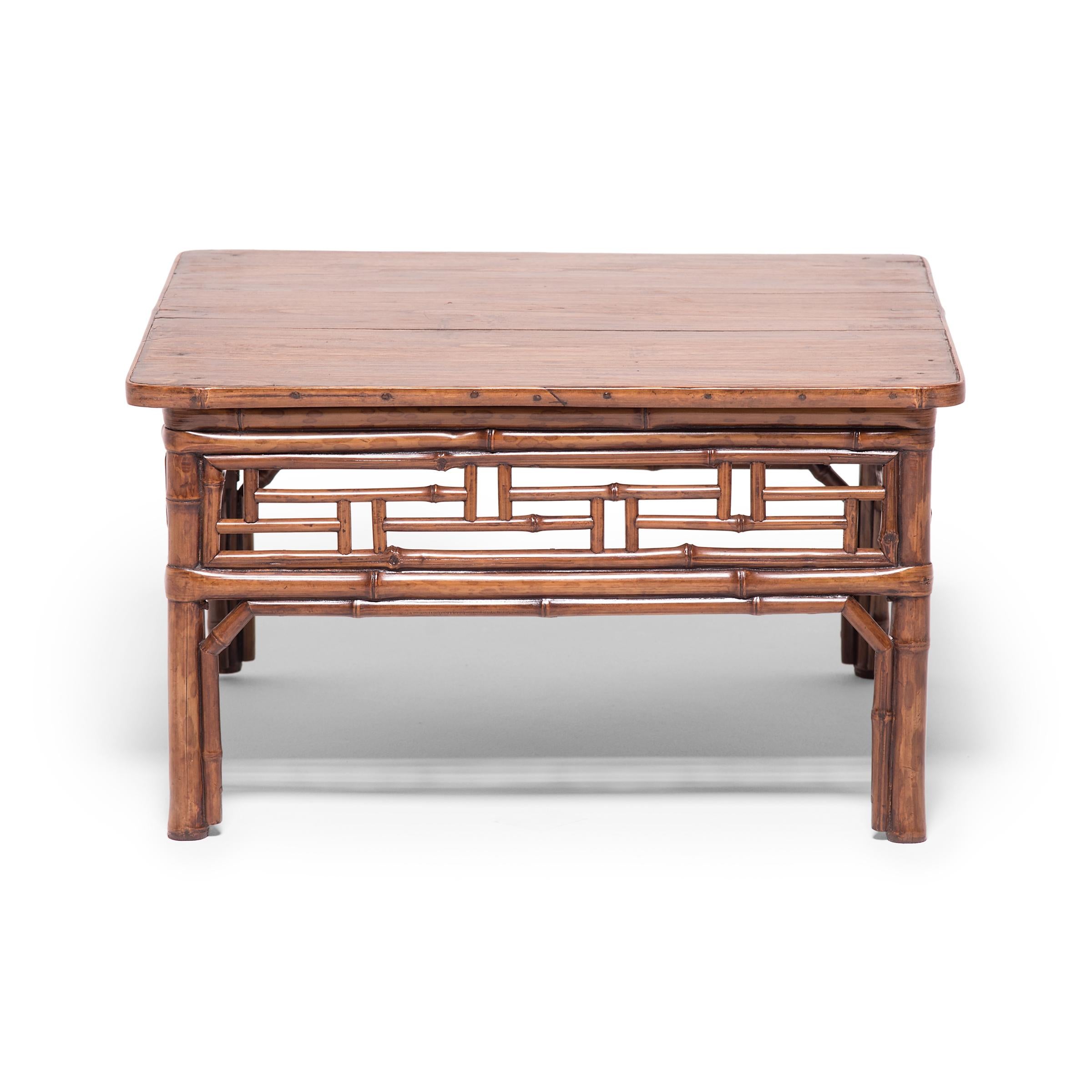 Qing 19th Century Chinese Low Bamboo Table