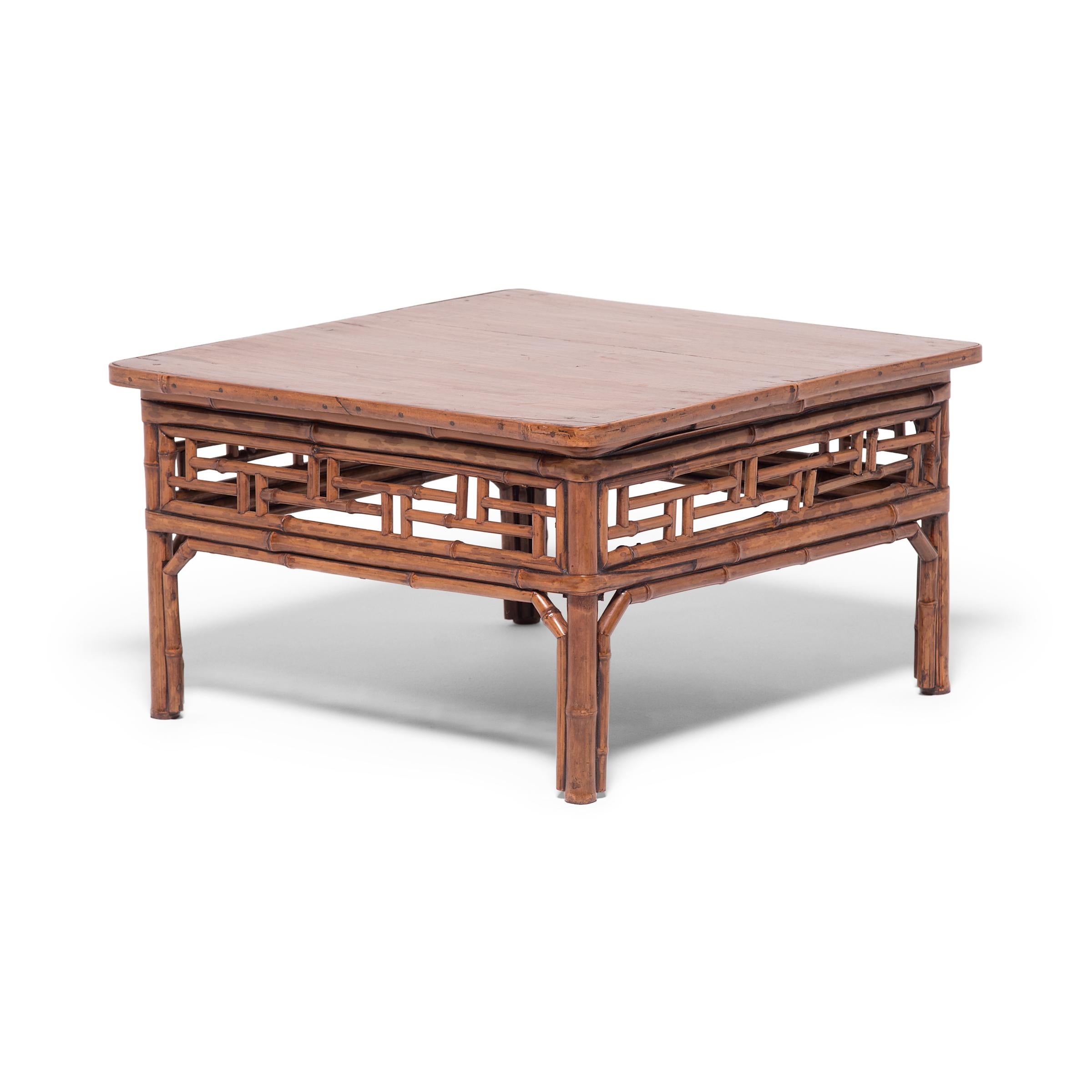 19th Century Chinese Low Bamboo Table In Good Condition In Chicago, IL