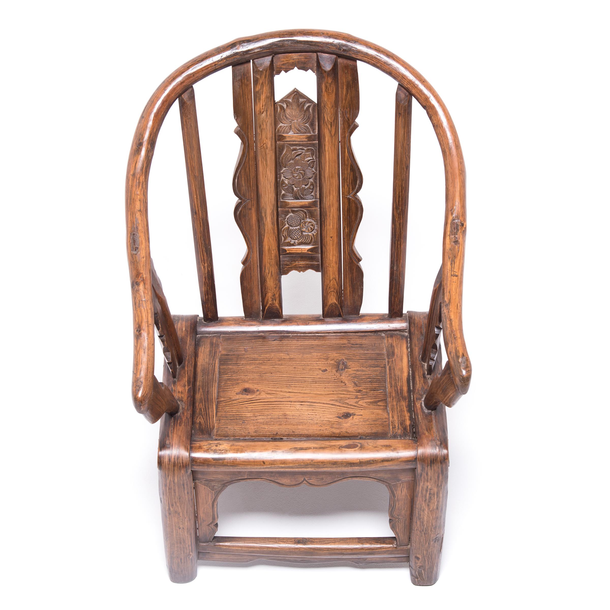 19th Century Low Chinese Bentwood Chair, c. 1850 For Sale