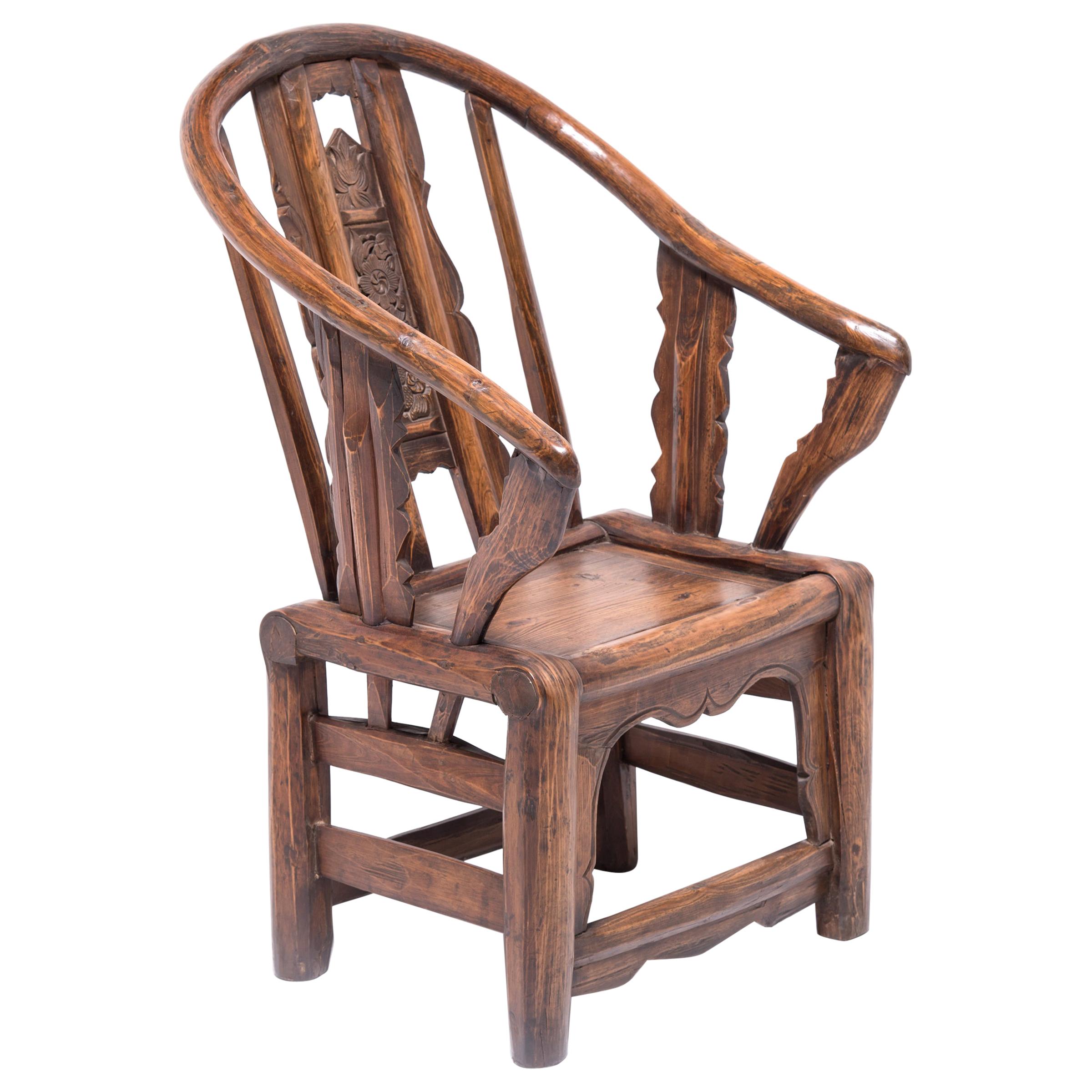 Low Chinese Bentwood Chair, c. 1850 For Sale