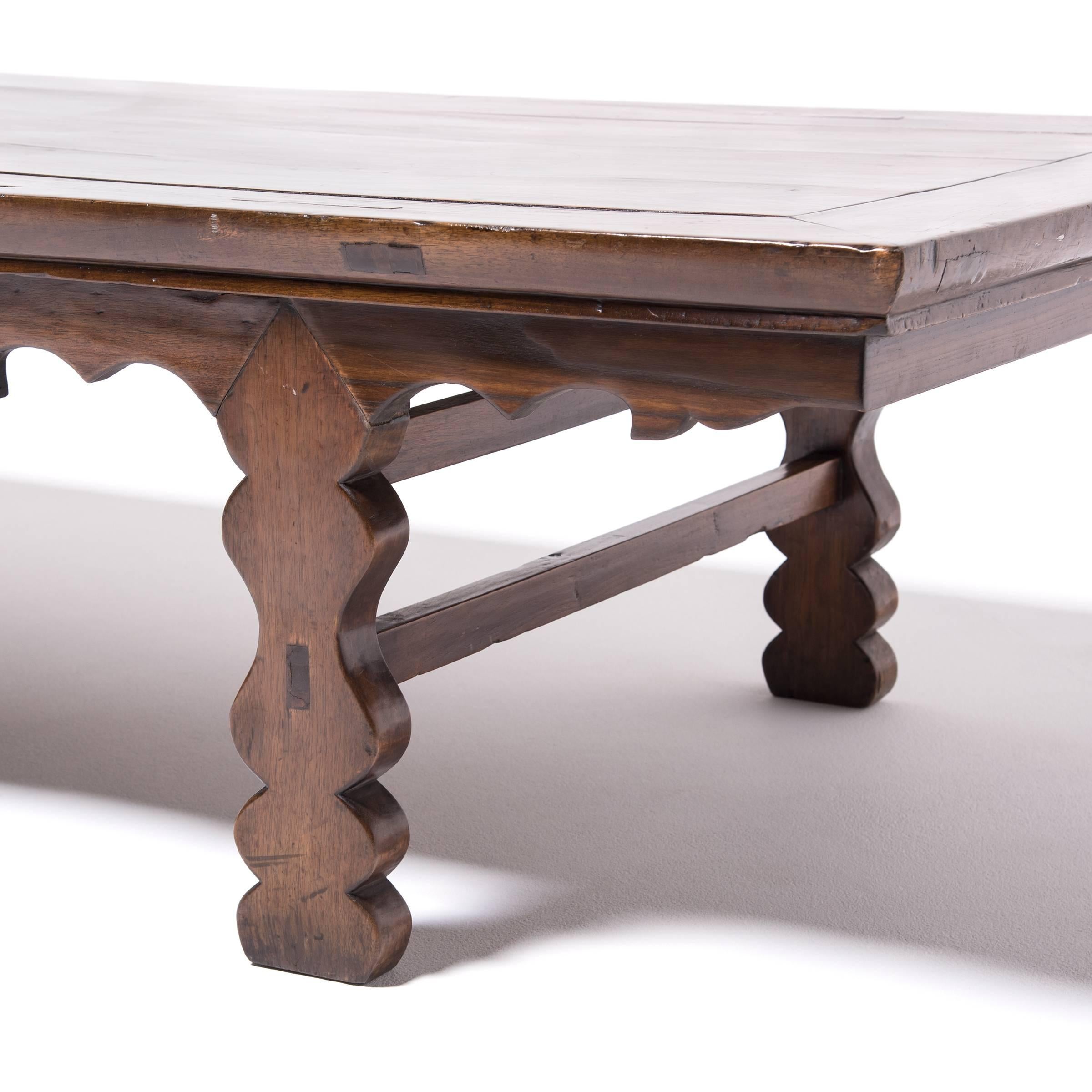 19th Century Chinese Low Table with Carved Apron 1