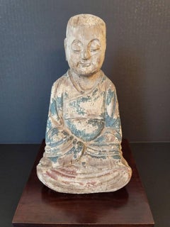 19th Century Chinese Meditation Buddha Carved Statue