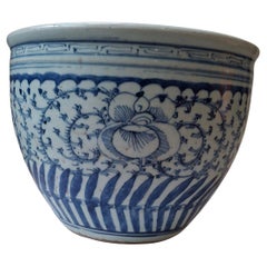 19th Century Chinese Ming Blue and White Porcelain Jardiniere
