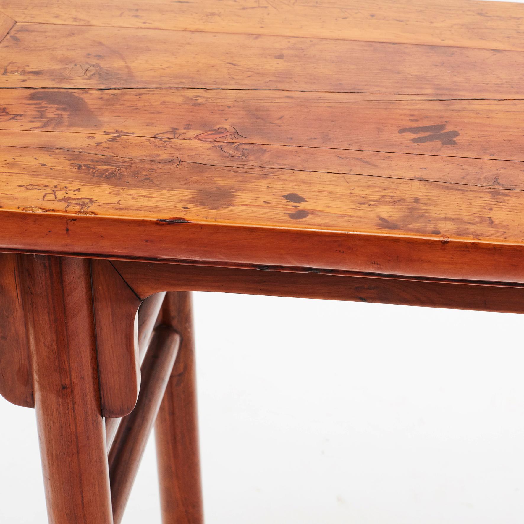 19th Century Chinese Ming Style Peach Wood Altar Table For Sale 2