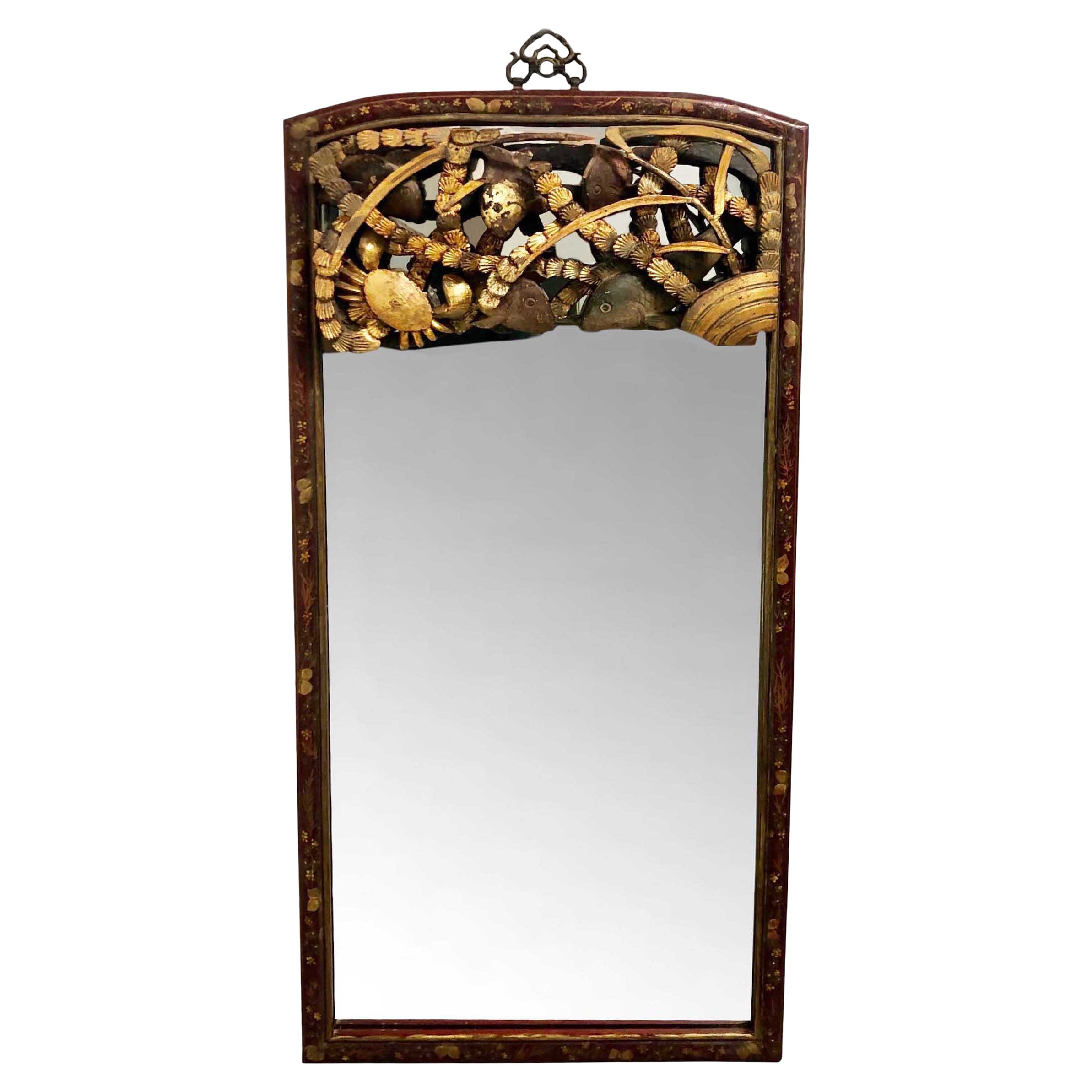 19th Century Chinese Mirror With Fragment For Sale