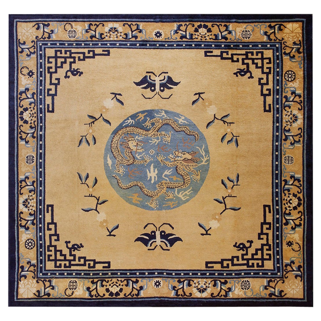 Tappeto mongolo cinese del XIX secolo ( 9'6" x 9'9" - 290 x 298 )