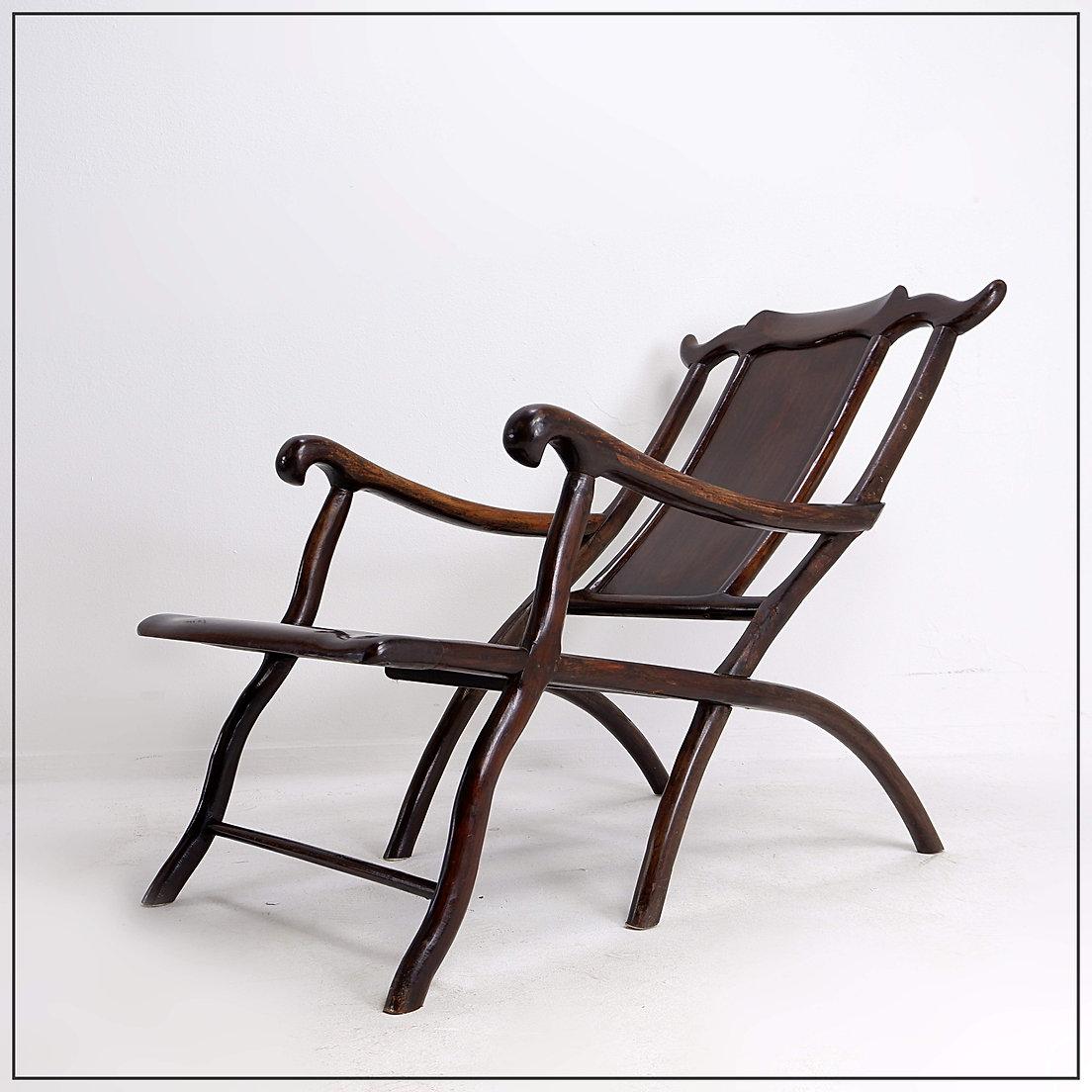 Chinoiserie 19th Century Chinese Moon Gazing Lounge chair For Sale