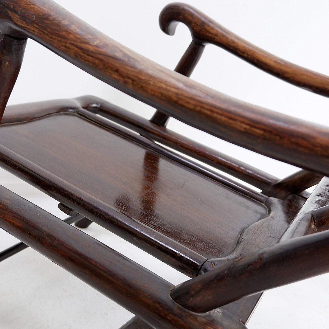 Wood 19th Century Chinese Moon Gazing Lounge chair For Sale