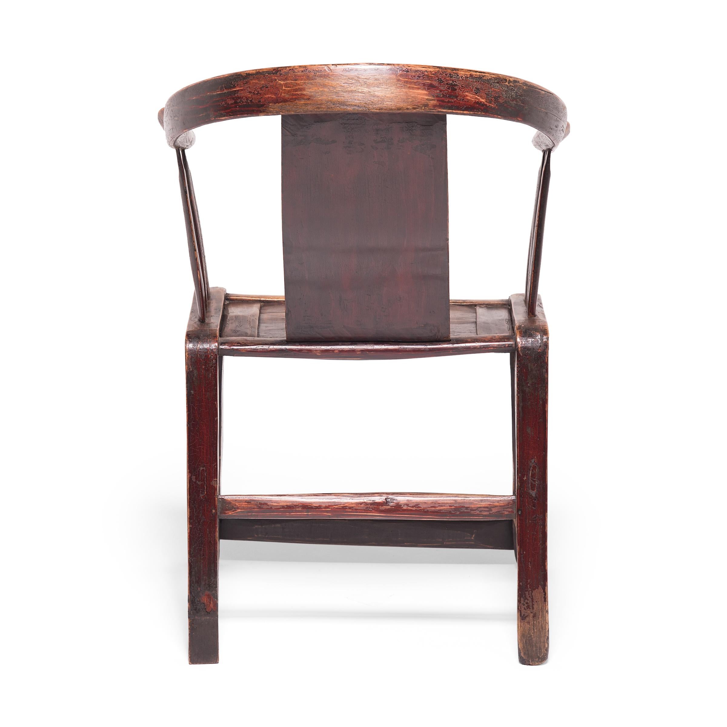 Qing Chinese Moongazing Chair with Upturned Arms, c. 1850