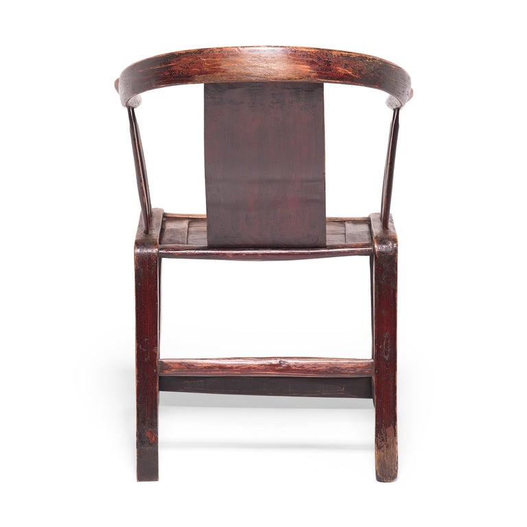 Qing 19th Century Chinese Moongazing Chair with Upturned Arms For Sale