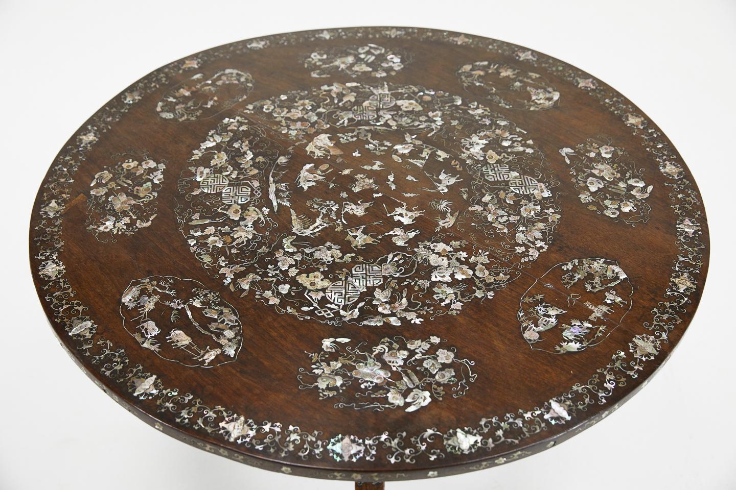 19th Century Chinese Mother of Pearl Inlaid Table 2