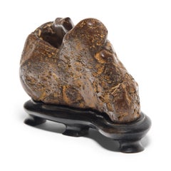 19th Century Chinese Mountain Form Stone Brush Washer