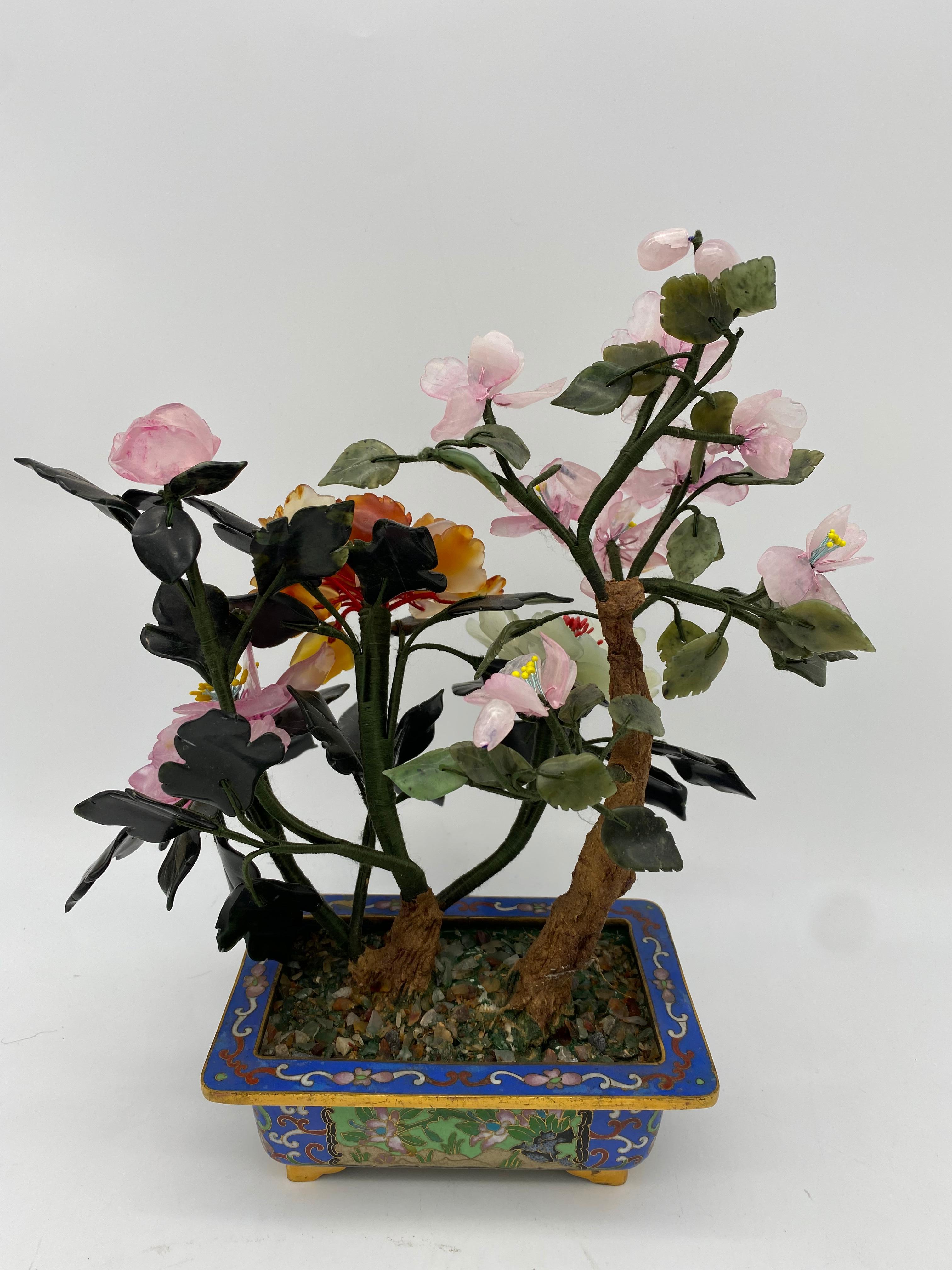  Chinese Multi-Color Bonsai Tree in Cloisonné Pot 6