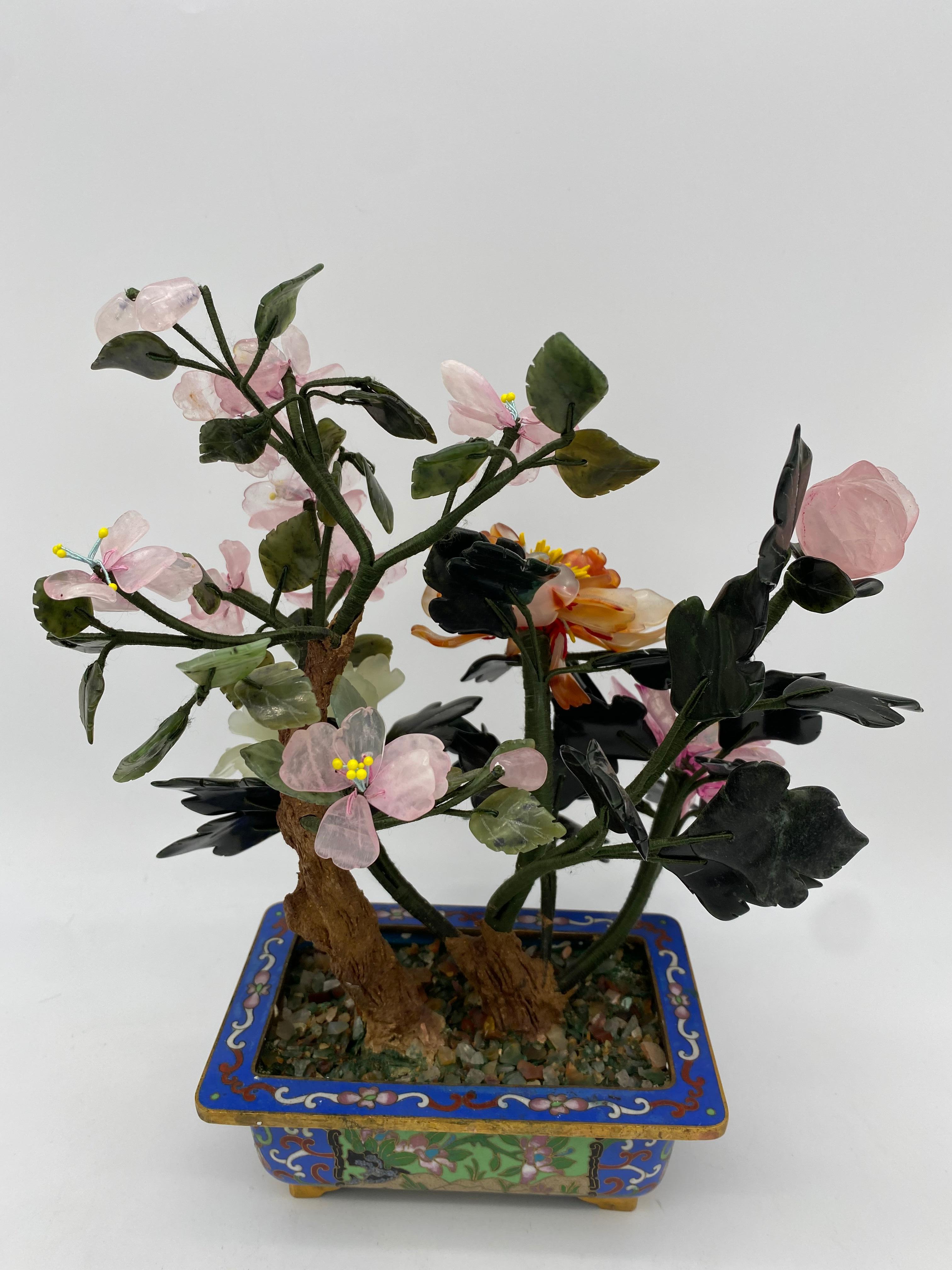  Chinese Multi-Color Bonsai Tree in Cloisonné Pot 8