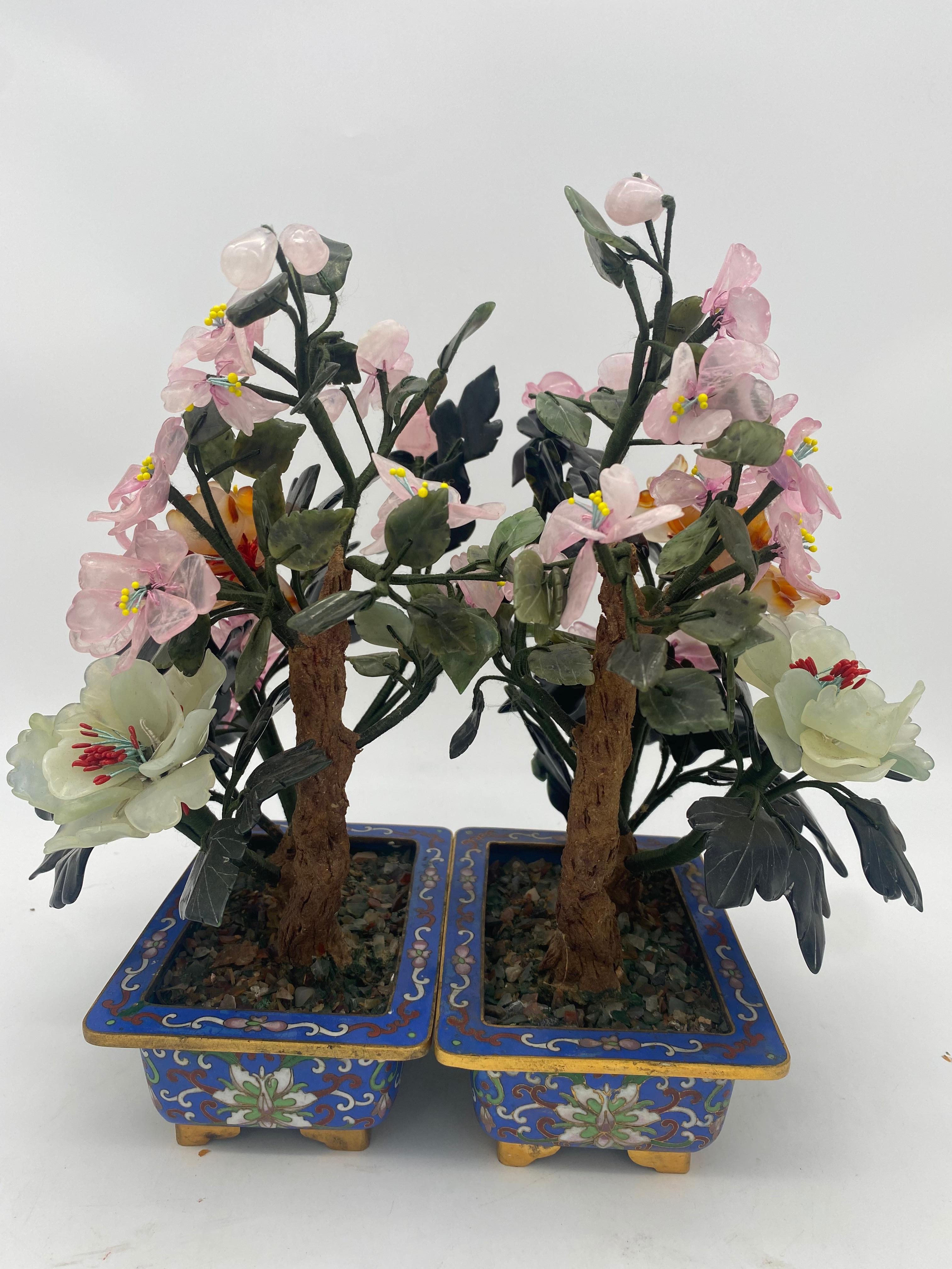 20th Century  Chinese Multi-Color Bonsai Tree in Cloisonné Pot