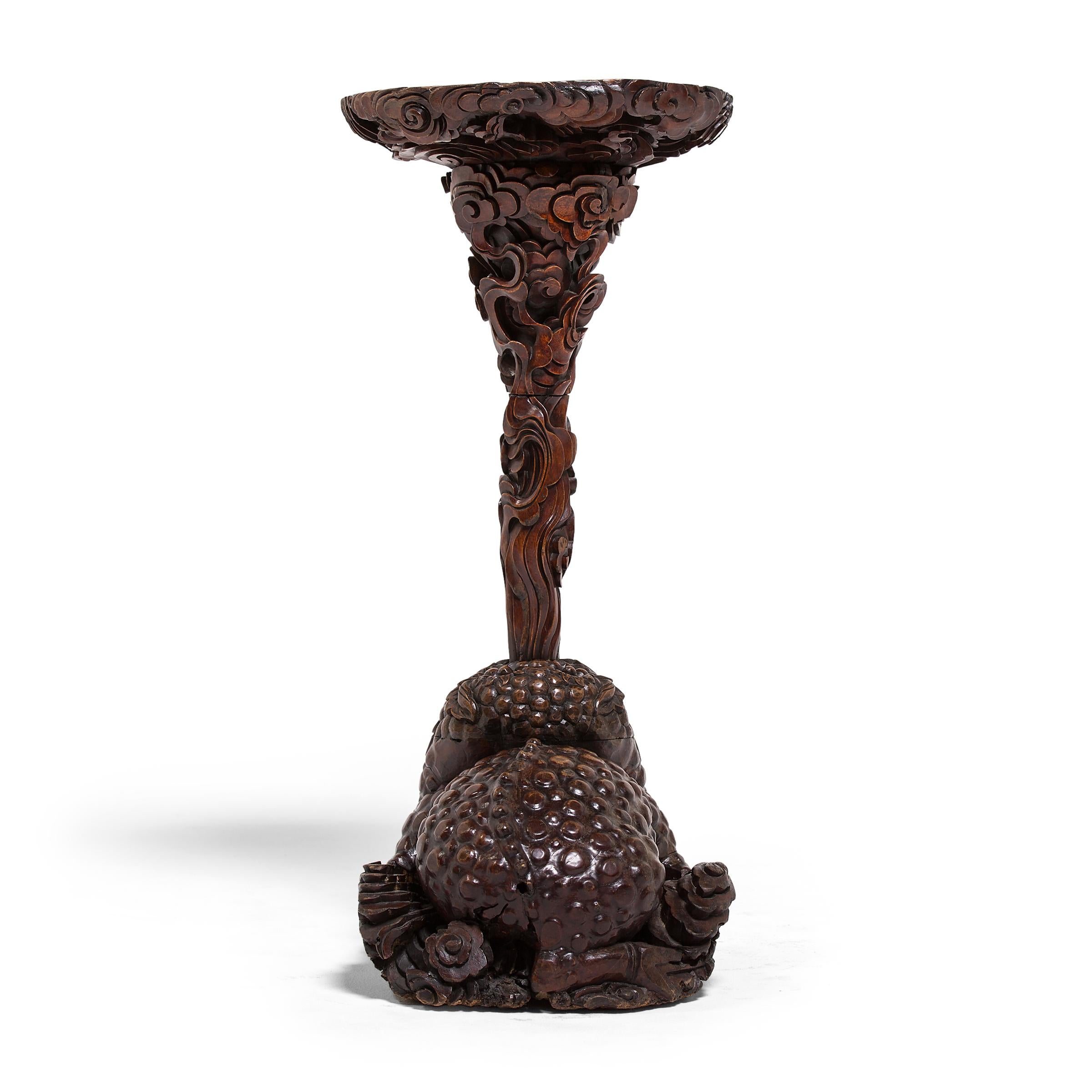 Qing 19th Century Chinese Mythical Toad Incense Stand