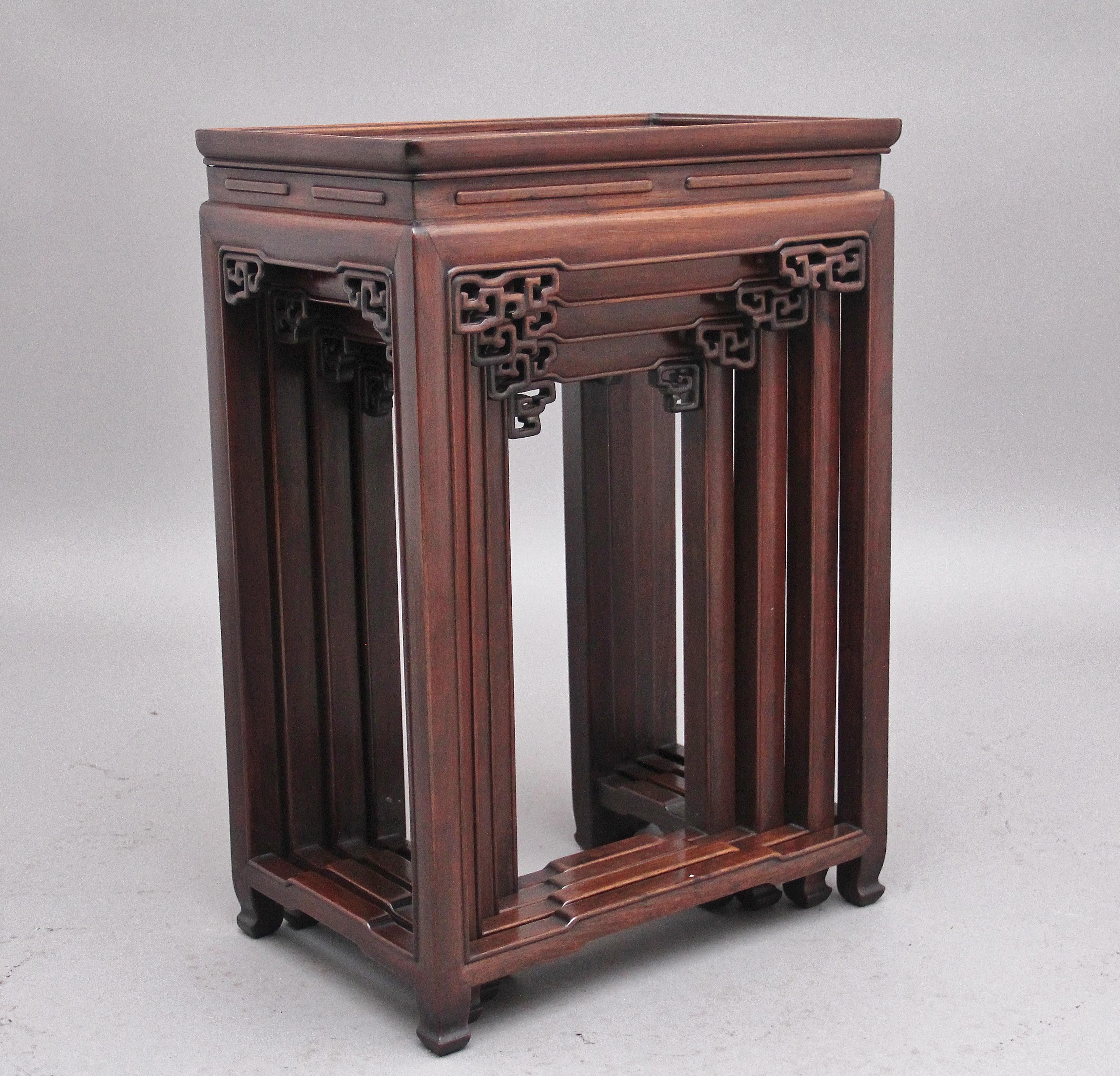 Late 19th Century 19th Century Chinese Nest of Four Tables For Sale