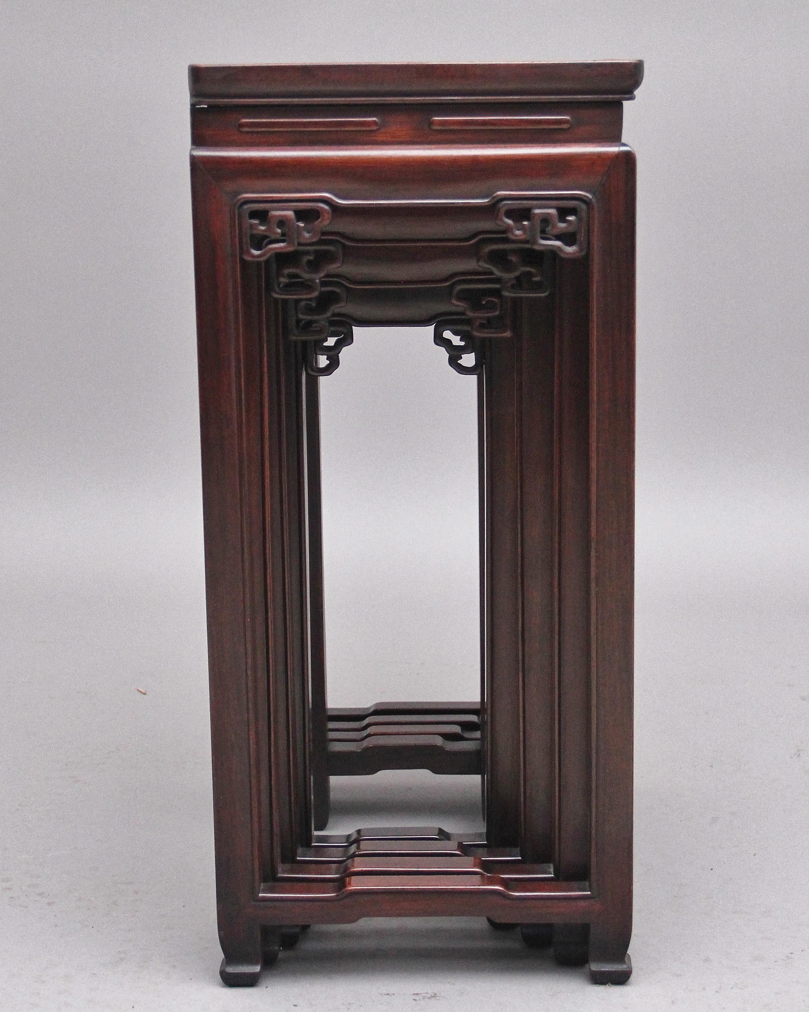 Hardwood 19th Century Chinese Nest of Four Tables For Sale