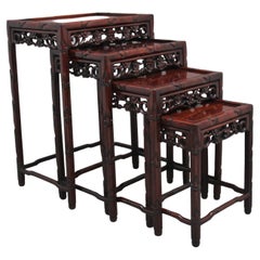 Antique 19th Century Chinese Nest of Four Tables