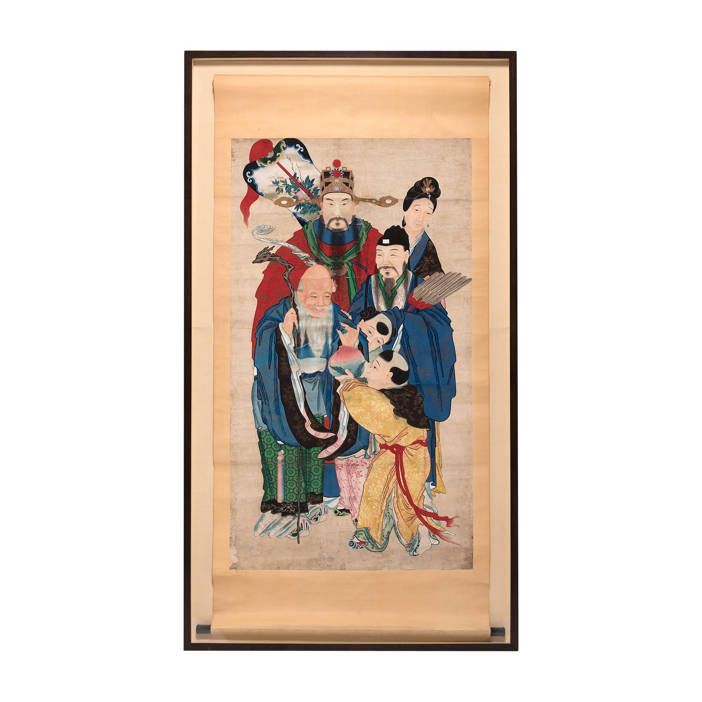 Chinese New Year Painting, c. 1900 For Sale