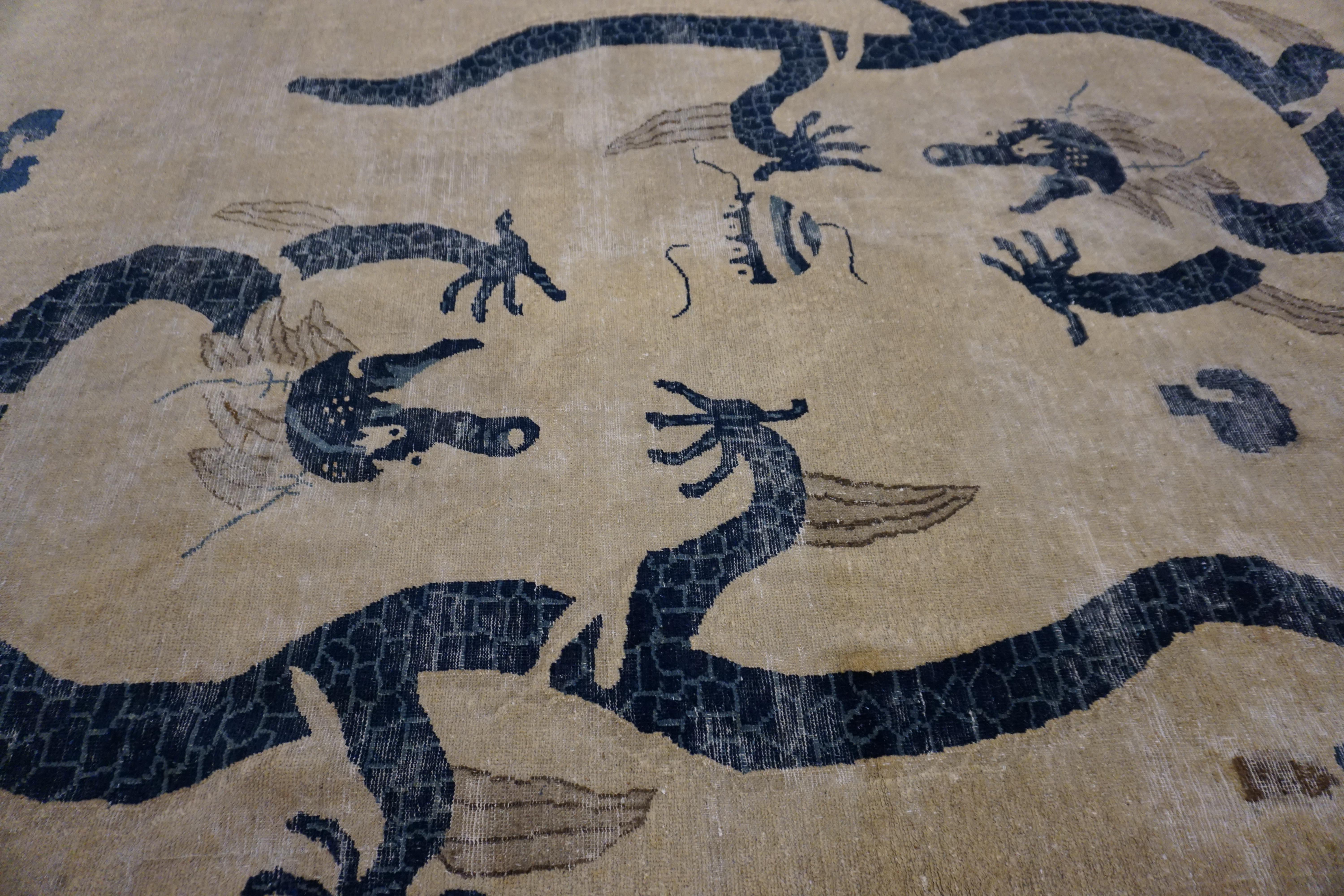 Tapis chinois Ningxia du 19e siècle 9'x 11' 6