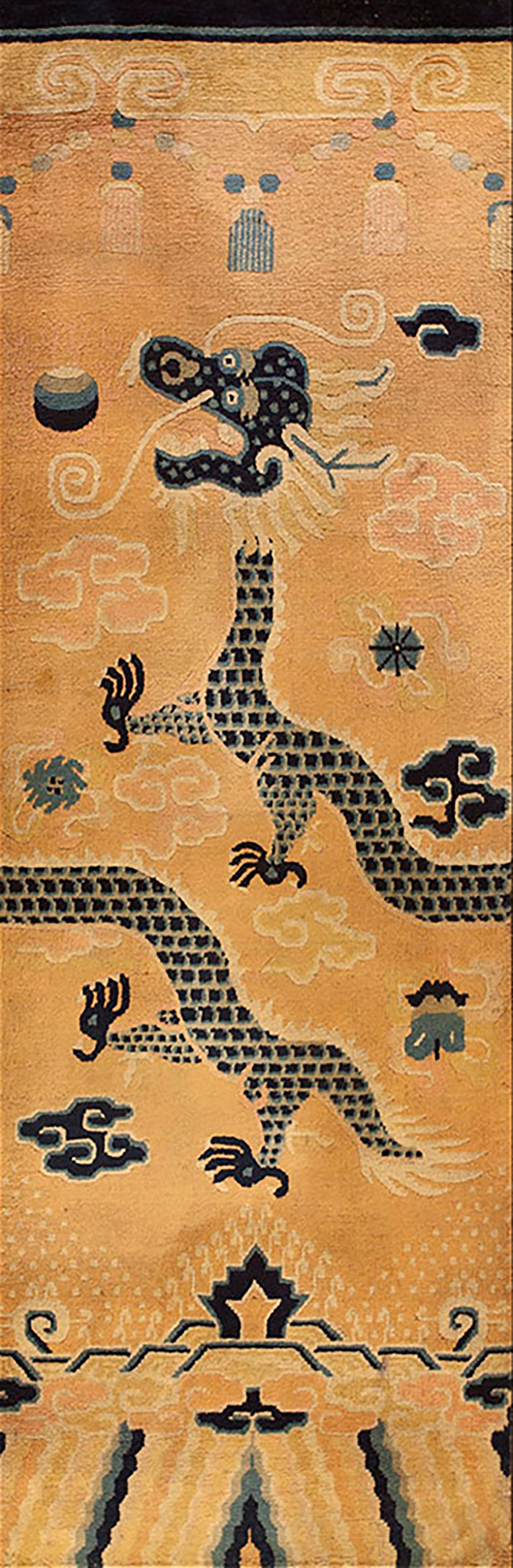 19th Century Chinese Ningxia Pillar Carpet ( 2'9" x 8' - 84 x 245 )