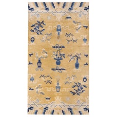 Tappeto Ningxia cinese del 19° secolo ( 3'  x 5' - 4"2 x 162 cm )