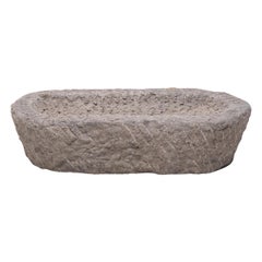 19th Century Chinese Oval Stone Trough