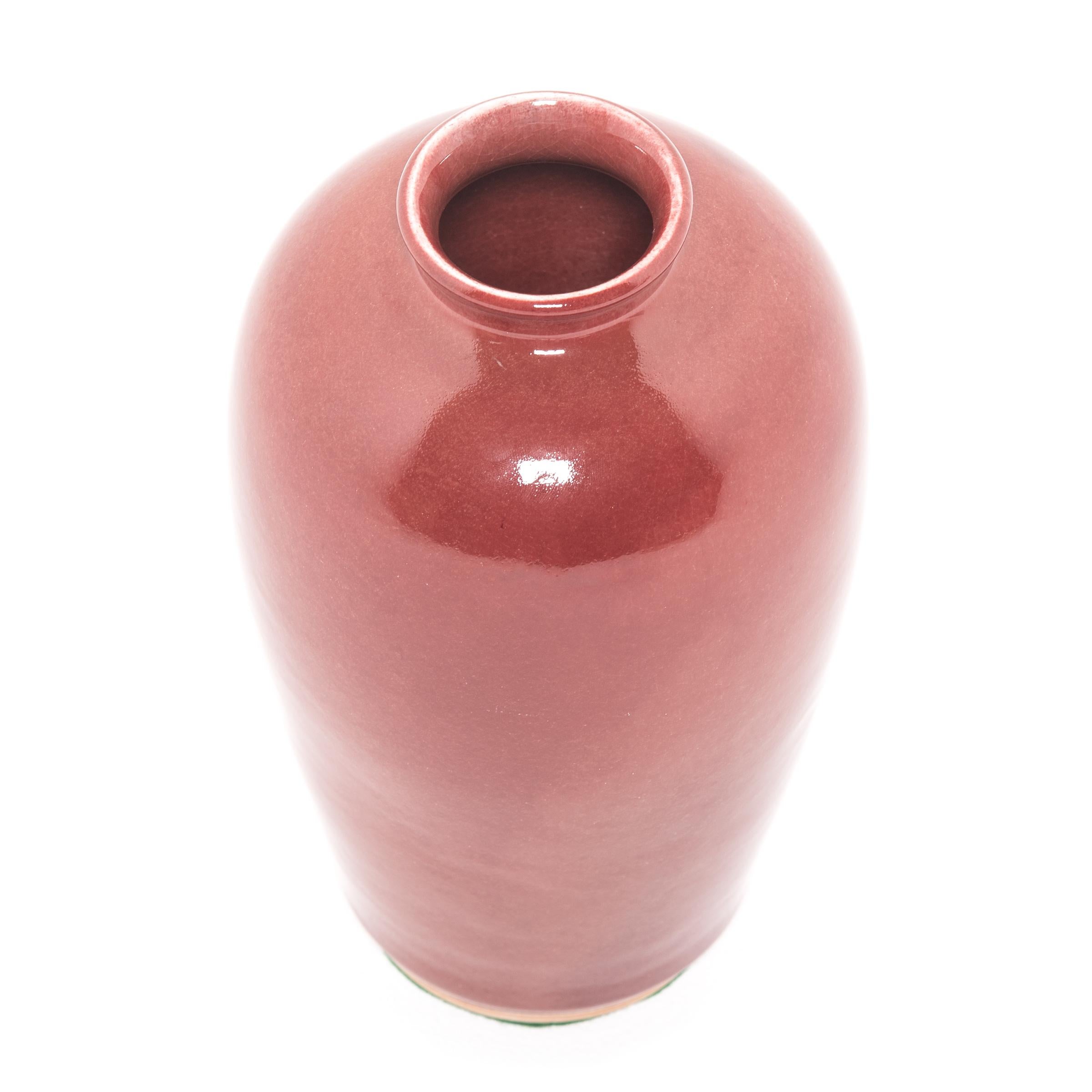 Chinese Oxblood Meiping Vase, c. 1850 In Good Condition In Chicago, IL