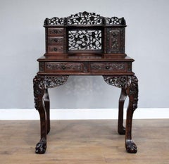 19th Century Chinese Padouk Wood Desk