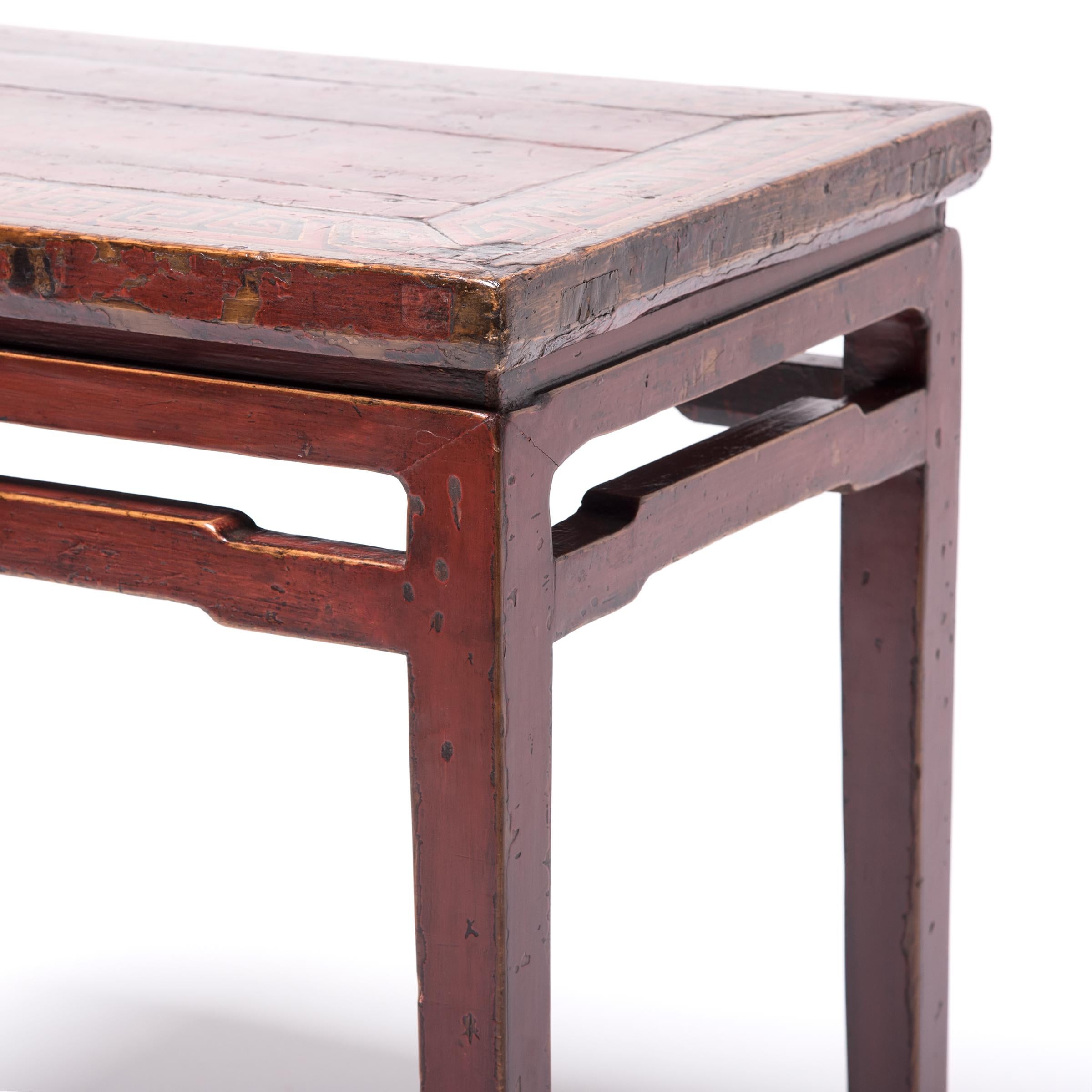 Elm Chinese Scholarly Lacquered Offering Table, c. 1850 For Sale