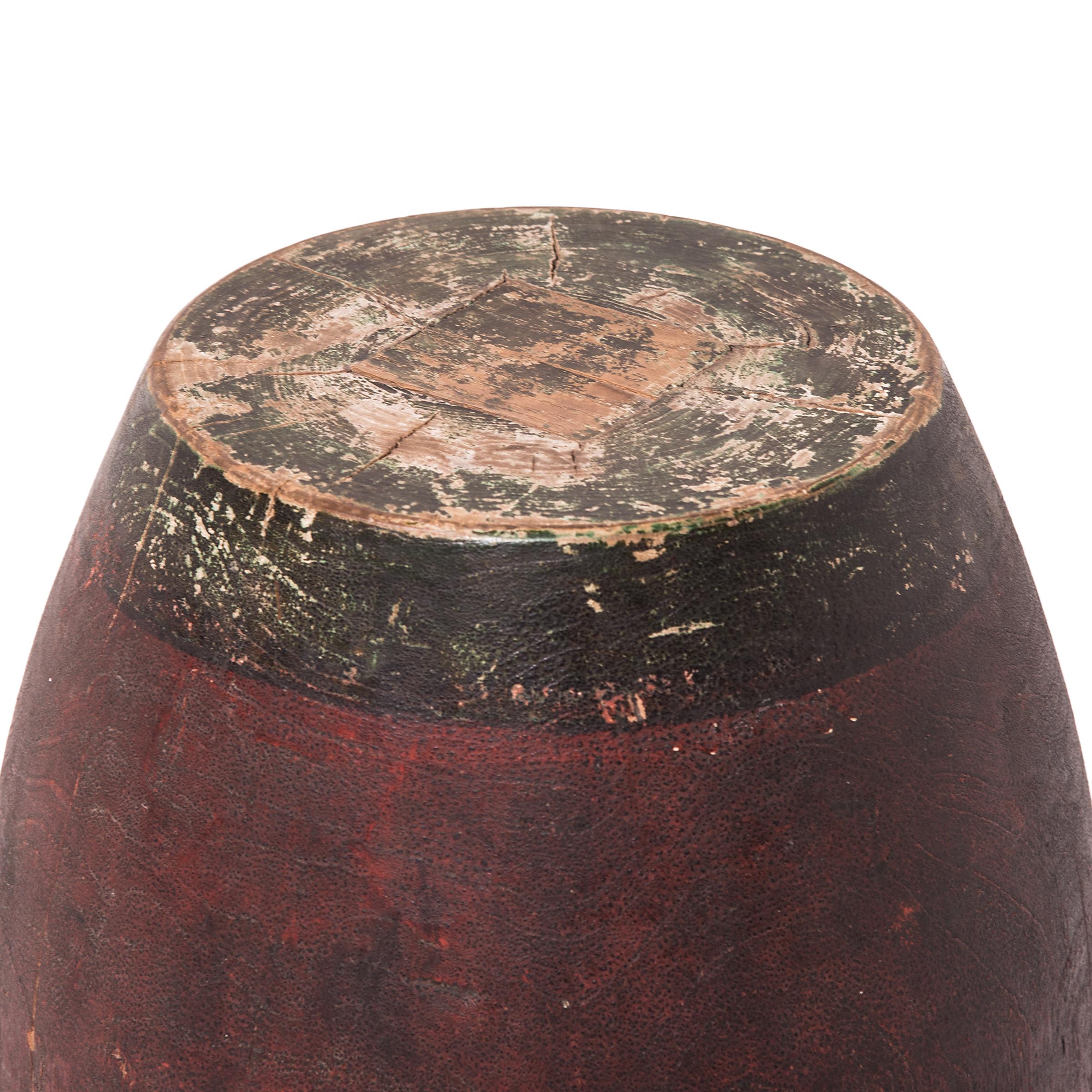 19th Century Chinese Painted Drum Stool In Good Condition In Chicago, IL