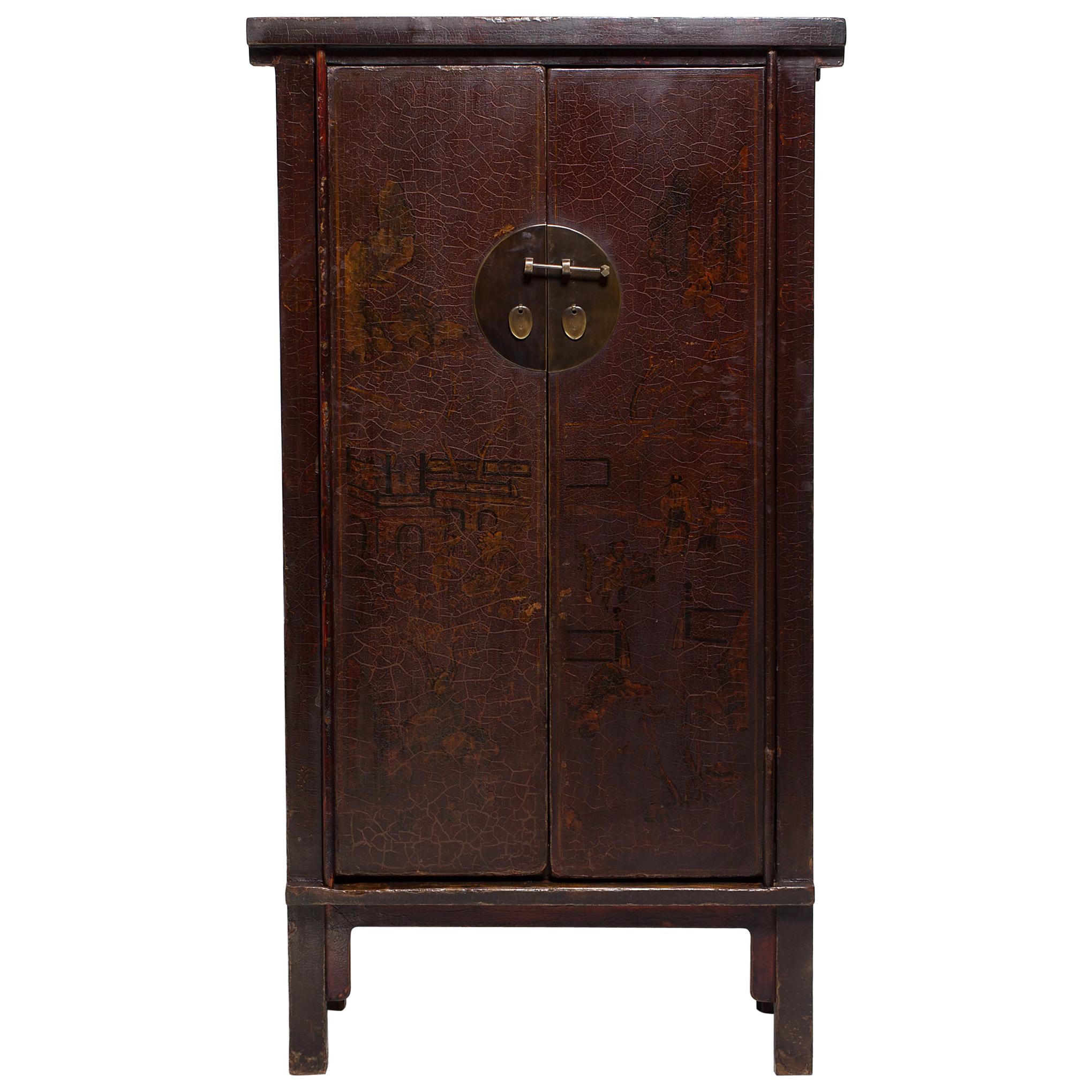 Chinese Painted Scholars' Cabinet, c. 1850