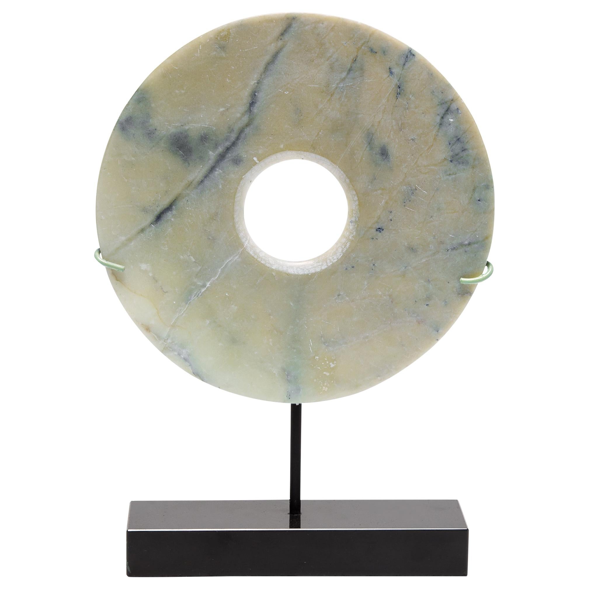 19th Century Chinese Jade Bi Disc For Sale at 1stdibs